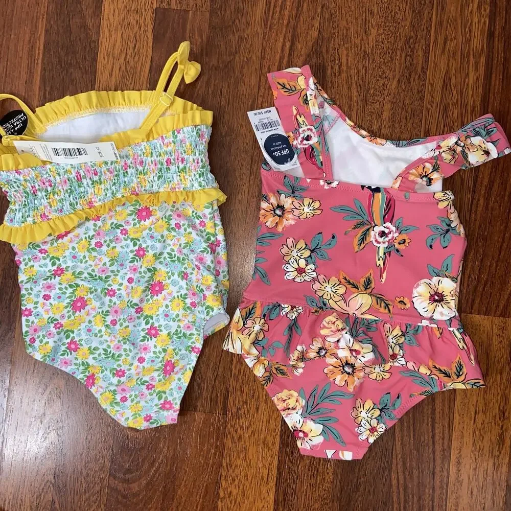 Swimsuit Lot Little Girls Size 4T NWT Nicole Miller Oshkosh UPF 50 NWT !
